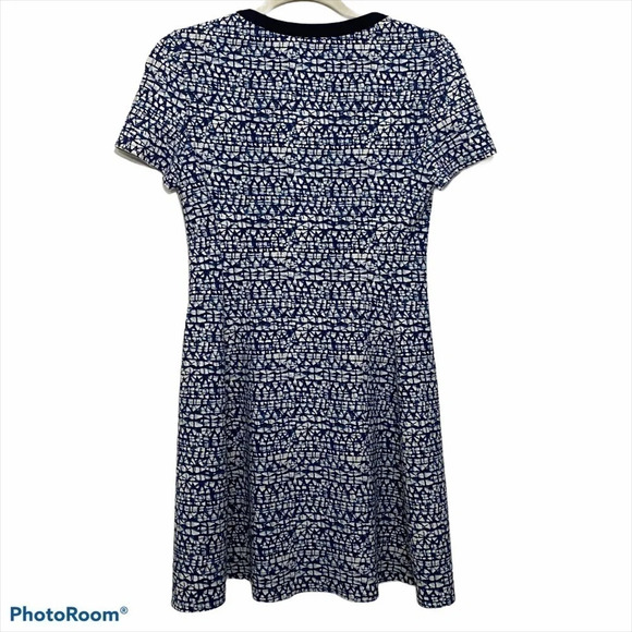 Tory Burch Geometric Print Zip Front Ponte Dress - Picture 8 of 14